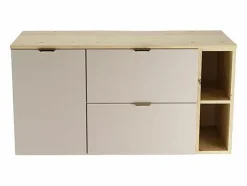 Online Conjunto para baño 120 cm Armario con encimera Armario con cesta Estantería Roble Artisan / Cachemira Orio Mueble De Lavabo