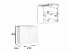 New TuHome Conjunto Phoenix de Cocina, Isla de Cocina + Mueble de Cocina con fregadero Multicolor