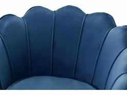 Vente-unique Conjunto sofá de 2 plazas y sillón de terciopelo azul noche DANDELION