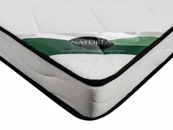NATUREA Conjunto somier arcón colchón de espuma tejido bambú 140 x 190 cm KANANI de