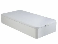 Hot NATUREA Conjunto somier arcón colchón de espuma tela de bambú 90 x 190 cm KANANI de Blanco