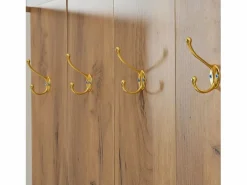 Sale Conjunto vestidor de entrada 160x38x180cm - con 3 puertas y compartimentos de almacenamiento - con espejo y mueble para zapatos - con gancho - Natural + Blanco Armario De Entrada