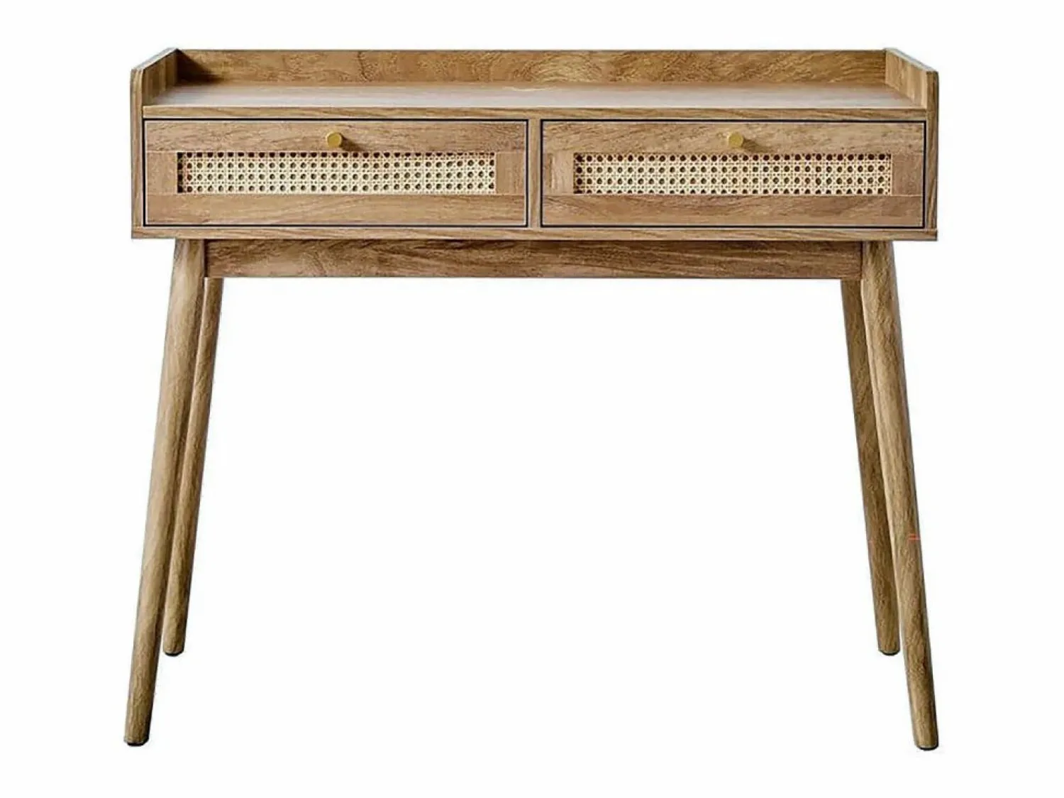 Online Consola 2 cajones con frentes de ratán y patas de madera L100 cm - PALMO Consola Escritorio