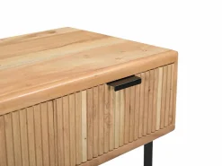 Vente-unique Consola 3 cajones de madera de acacia y metal negro - Natural claro - ALEVIA Color natural claro