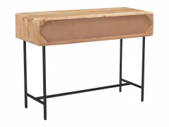 Vente-unique Consola 3 cajones de madera de acacia y metal negro - Natural claro - ALEVIA Color natural claro