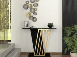 Discount Vente-unique Consola - Color: Efecto mármol negro y dorado - ORSONA Negro / Dorado