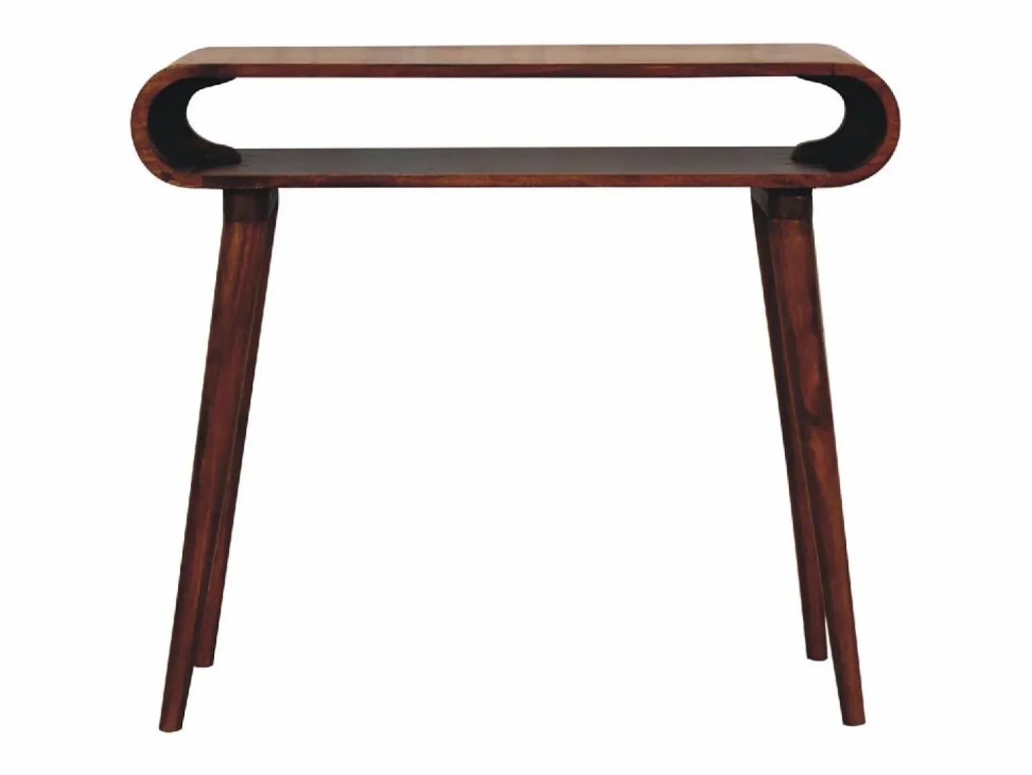 Consola Amaya estilo nórdico Artisan Furniture, 1 estante abierto, marrón oscuro Consola