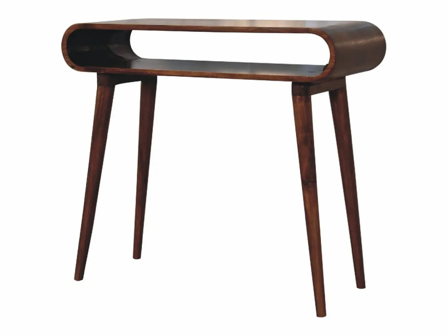 Consola Amaya estilo nórdico Artisan Furniture, 1 estante abierto, marrón oscuro Consola