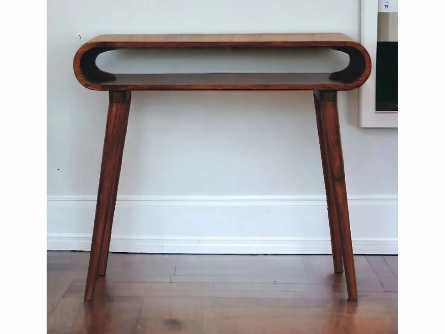 Consola Amaya estilo nórdico Artisan Furniture, 1 estante abierto, marrón oscuro Consola