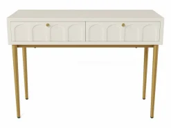 Hauss Spole Consola con 2 cajones - leche y dorado - Madera y metal