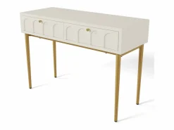 Hauss Spole Consola con 2 cajones - leche y dorado - Madera y metal