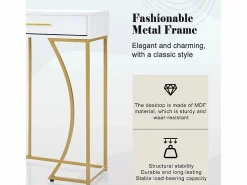 ModernLuxe Consola con 2 cajones - estilo moderno - y Dorado