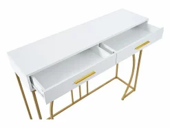 ModernLuxe Consola con 2 cajones - estilo moderno - y Dorado