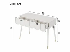 Hauss Spole Consola con 2 cajones en forma de nube - Patas de metal - y dorado