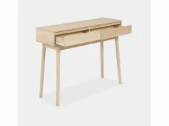 Outlet Consola con efecto madera de 2 cajones, 100cm madera Consola