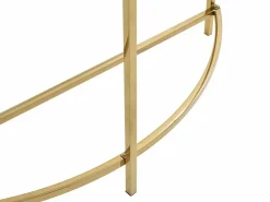 Outlet Consola de cerámica y acero inoxidable - Efecto mármol blanco y dorado - CYLIAN Consola