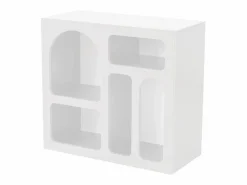 Vente-unique Consola de diseño con 5 huecos - - LUELA Blanco