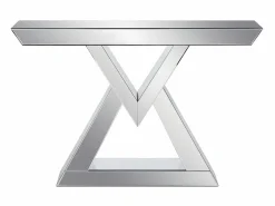 New Vente-unique Consola de MDF y espejo - Color: plata - ISIDA Plateado