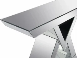 New Vente-unique Consola de MDF y espejo - Color: plata - ISIDA Plateado
