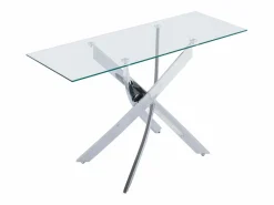 Vente-unique Consola de vidrio templado y metal cromado - Transparente - COSIMA