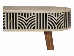 Hot Consola Edessa Artisan Furniture con incrustaciones de hueso, 1 cajón, marrón claro Beige