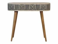 Hot Consola Edessa Artisan Furniture con incrustaciones de hueso, 1 cajón, marrón claro Beige