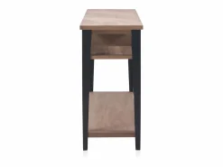 Consola madera fresno con cajón y patas metálicas