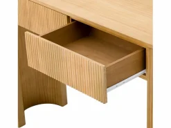 ModernLuxe Consola mesa 120x33x76cm - con 2 cajones - Esquinas redondeadas - MDF - Natural