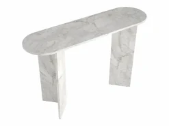 Vente-unique Consola ovalada de color efecto mármol - TOPANIA