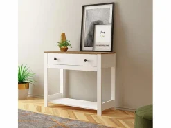 Online Consola para recibidor color negro estilo clásico con cajón Corlay - Blanco