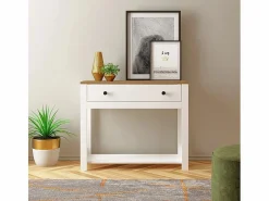 Online Consola para recibidor color negro estilo clásico con cajón Corlay - Blanco