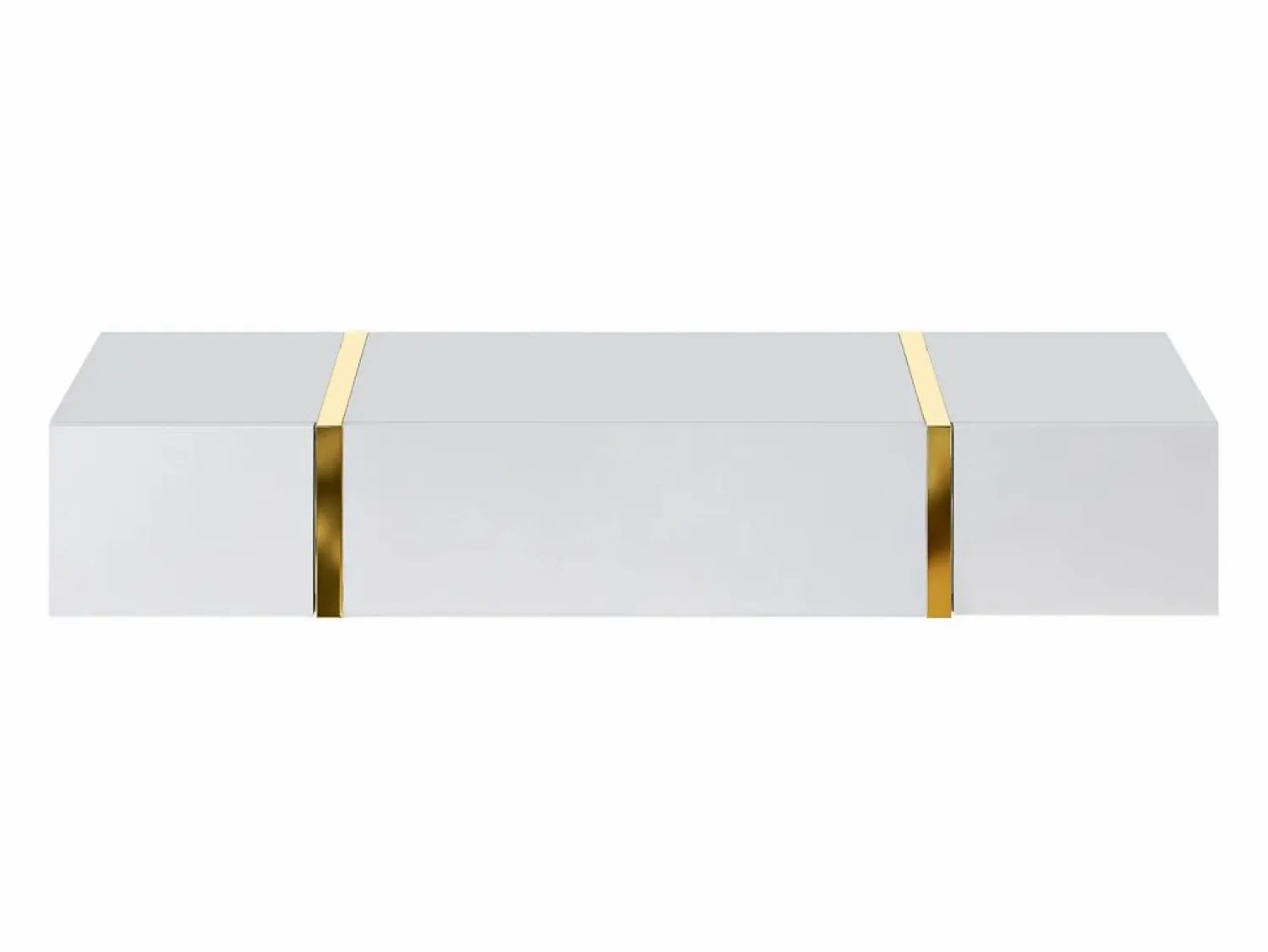New Vente-unique Consola suspendida con 3 puertas - Blanco brillante y dorado - MARZIALO Blanco / Dorado