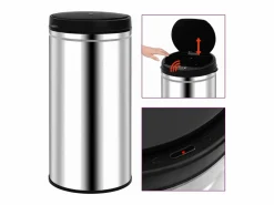 Online Helloshop26 Contenedor automático con sensor de acero inoxidable de 70 litros 02_0006063 Gris