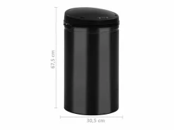 Discount Helloshop26 Contenedor automático con sensor de 40 litros acero al carbono negro 02_0006033 Gris