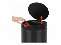 Best Contenedor automático con sensor de 80 litros acero al carbono negro 02_0006034 Cubo De Basura Para Cocina