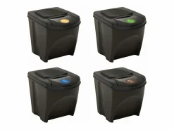 Discount Contenedores apilables 4 piezas antracita 100 litros 02_0006048 Cubo De Basura Para Cocina