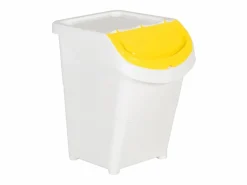 Hot Helloshop26 Contenedores apilables con tapa 3 piezas PP 120 litros 02_0006049 Blanco