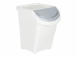 Hot Helloshop26 Contenedores apilables con tapa 3 piezas PP 120 litros 02_0006049 Blanco