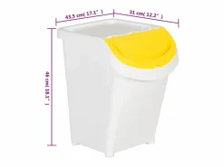 Hot Helloshop26 Contenedores apilables con tapa 3 piezas PP 120 litros 02_0006049 Blanco