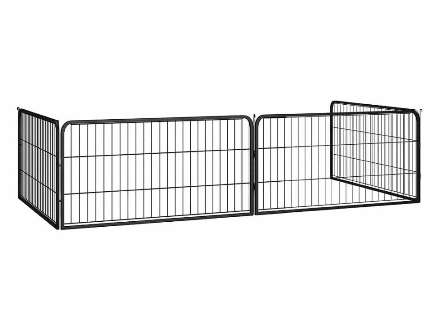 Clicnbuy Corral para perros 4 paneles acero con recubrimiento en polvo