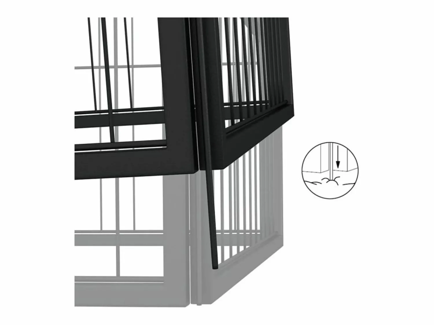 Clicnbuy Corral para perros 4 paneles acero con recubrimiento en polvo