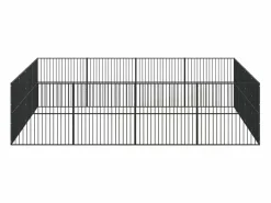 Hot Clicnbuy Corralito para perros con 16 paneles acero galvanizado Negro