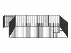 New Clicnbuy Corralito para perros con 20 paneles acero galvanizado Negro