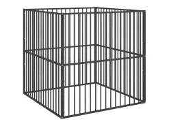 Best Clicnbuy Corralito para perros con 4 paneles acero galvanizado Negro