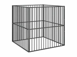 Best Clicnbuy Corralito para perros con 4 paneles acero galvanizado Negro