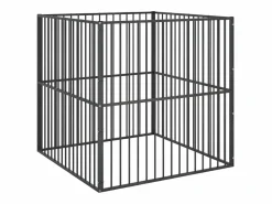 Best Clicnbuy Corralito para perros con 4 paneles acero galvanizado Negro