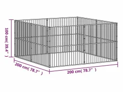Clicnbuy Corralito para perros con 8 paneles acero galvanizado