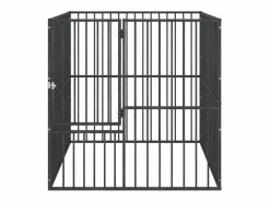 Online Clicnbuy Corralito para perros con 4 paneles acero galvanizado Negro