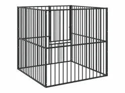 Online Clicnbuy Corralito para perros con 4 paneles acero galvanizado Negro