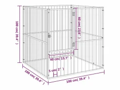 Online Clicnbuy Corralito para perros con 4 paneles acero galvanizado Negro